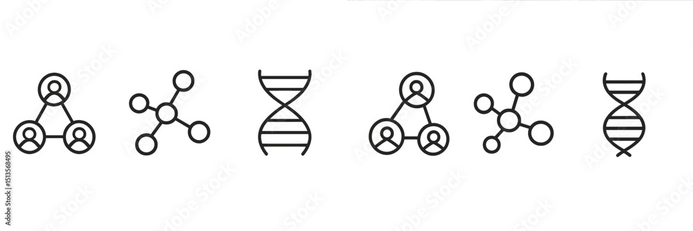 Aufkleber various molecular and dna structure icons representing biological concepts and research themes in sc