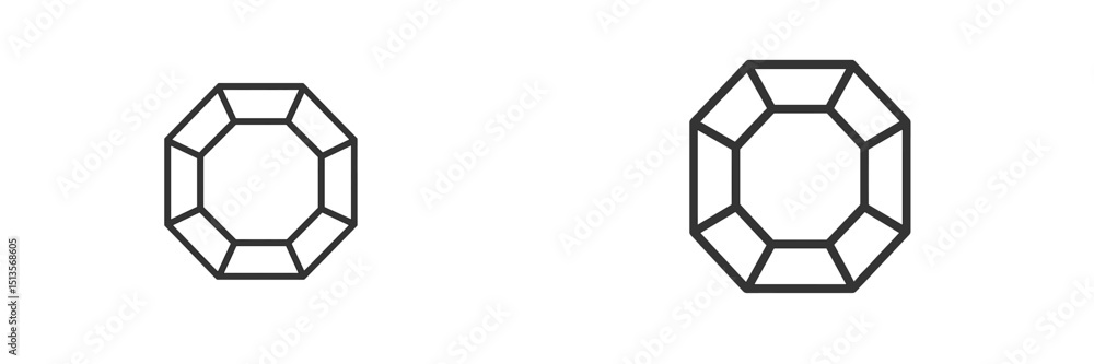 Leinwandbilder gemstone design featuring octagonal shapes in simple line art style