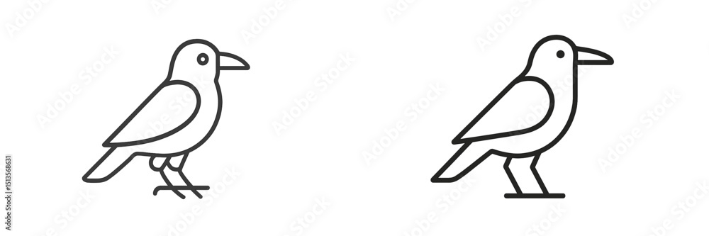 Poster simple outline illustration of two birds standing side by side in a minimalist style on a white back