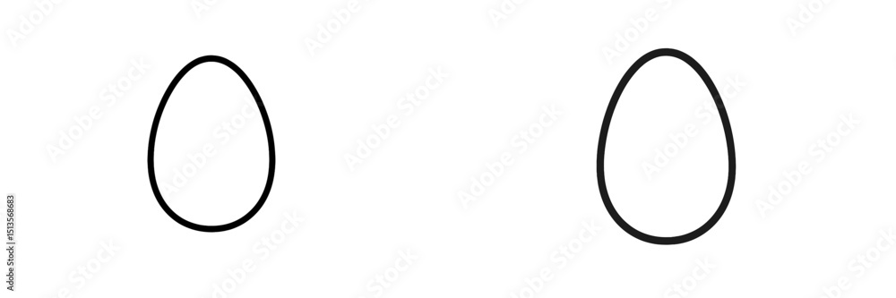 Poster two simple outlined egg shapes side by side against a plain background shown in a minimalistic style