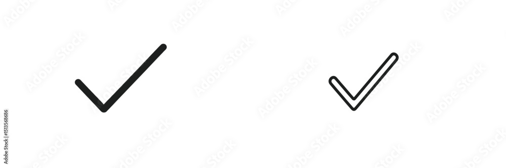Poster check marks in varying styles showing sign of completion or approval in a minimalist design