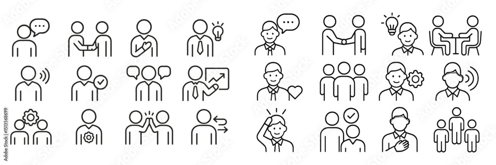 Aufkleber Symbols representing communication and teamwork between people in a collaborative setting during the day