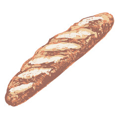 おいしそうなフランスパンのイラスト　ベクター　カラー