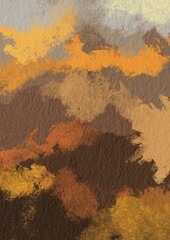 Brown clay and dark brown paint on paper illustration for decoration on primitive art and art crafted.