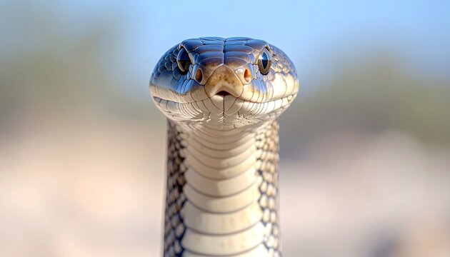 close up image of a scary looking snake