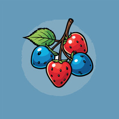 comic style vector strawberry pattern