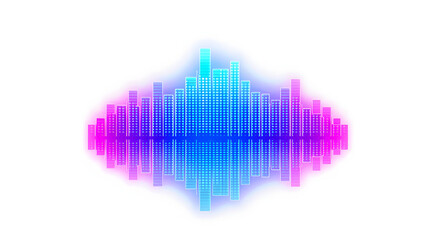 Fototapeta premium Abstract digital audio visualization graphic with colorful gradient bars reflecting the sound waves in a clean bright style