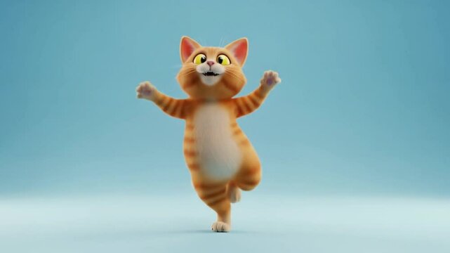 Adorable 3D Animated Cat Dancing Yoga Poses  A Fun, Playful Video
