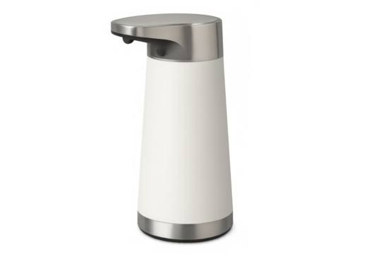 Modern automatic soap dispenser on transparent background