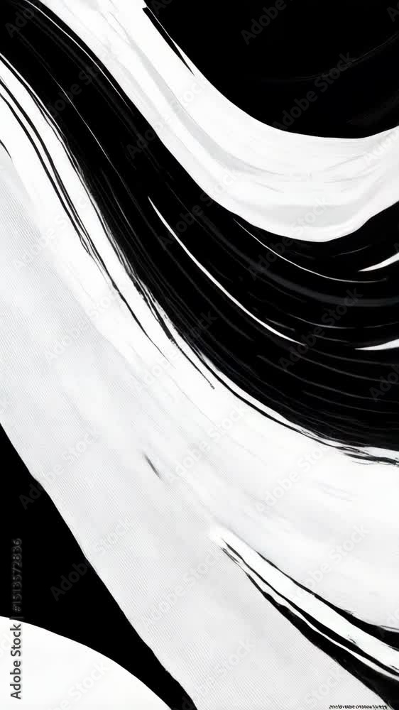 Poster monochrome abstract paint swirls art creating a dynamic and flowing contrast with black and white, s