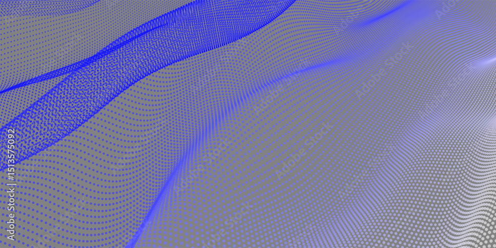 Poster futuristic dot wave. abstract digital particle wave. technology background. colored musical wave. li