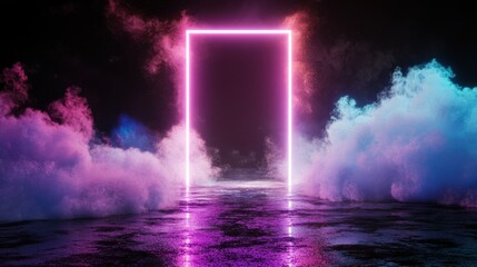 Soft lavender neon illumination reflecting subtly on a velvety dark surface.
