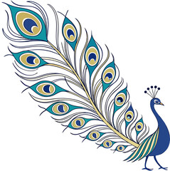 Obraz premium Graceful Peacock in Artistic Elegance