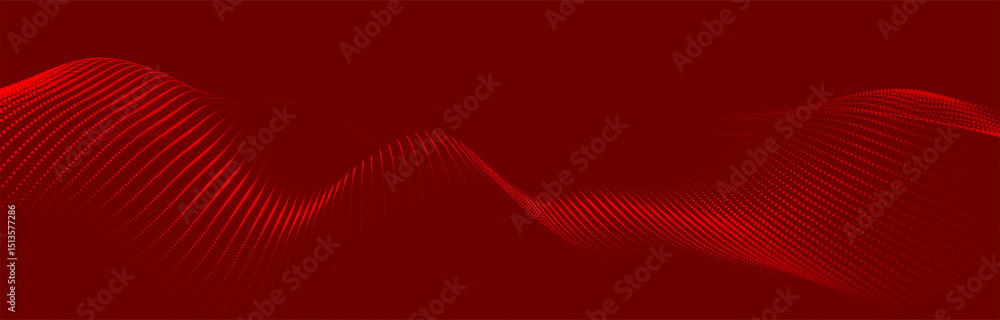 Poster futuristic dot wave. abstract digital particle wave. technology background. colored musical wave. da