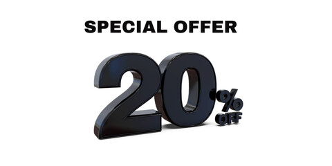 UP to 20 % off discount special offer with white background