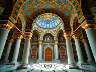 Obraz premium illustration of a magnificent mosque interior