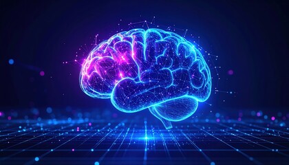 Obraz premium Artificial Intelligence Brain with Circuit Design, Generated image