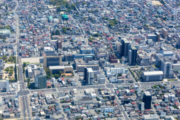 山形市役所付近を空撮