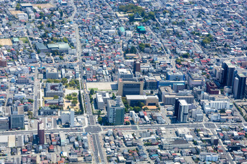 山形市役所付近を空撮