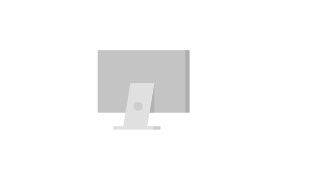 Grey Monitor Rear View Icon