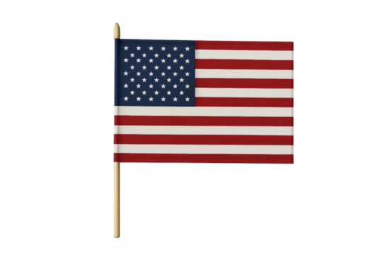 United states flag waving on transparent background