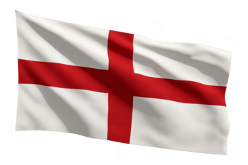 English flag waving on transparent background: realistic 3d rendering