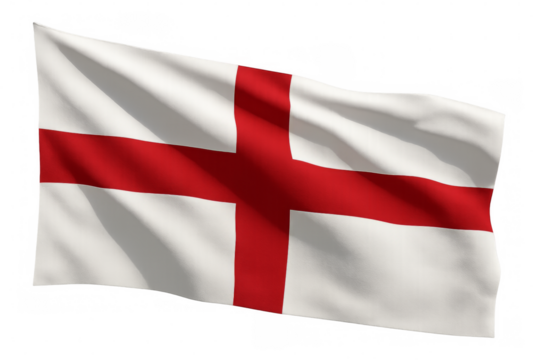 English flag waving on transparent background: realistic 3d rendering - Powered by Adobe