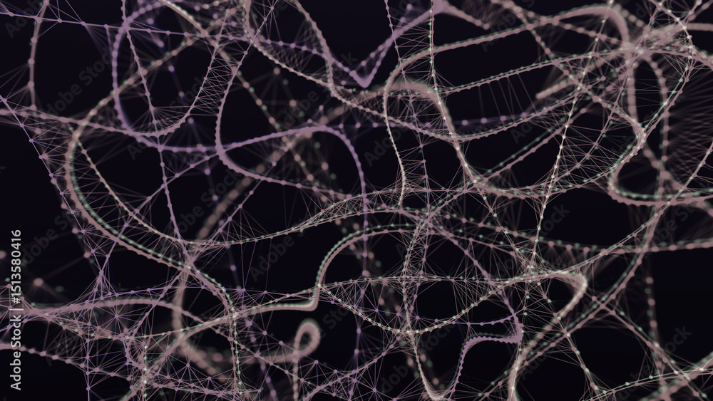 Poster abstract background with connecting dots and lines. neural connections. network connection structure