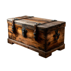 Antique wooden chest on a transparent background vintage storage rustic design --v 7.0 --p 537mr6h