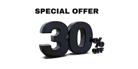 UP to 30 % off discount special offer with white background