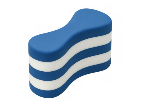 Blue and white floating aid on transparent background
