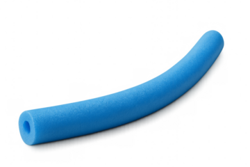 Blue pool noodle floating on transparent background for summer fun
