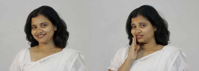 Indian women suffering from tooth pain