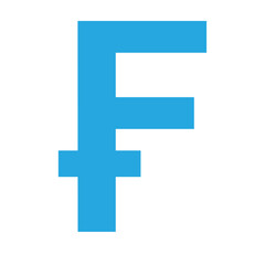 Obraz premium : Franc Currency Symbol Icon