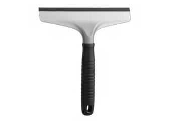 Cleaning squeegee with black handle on transparent background