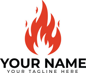 Red fire flame logo template