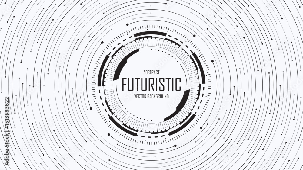 Fototapete Circuit board on a white background. High-tech circuit board digital technology. Abstract futuristic technology circle line and dot background. Artificial intelligence (AI). Vector illustration.