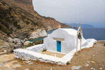 The small chapel of Agia Anna on Amorgos island, Cyclades, Greece