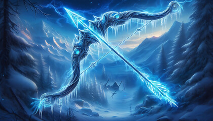 Frozen Bow Fantasy Ice Weapon Illustration