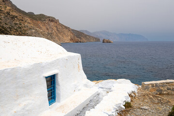 The small chapel of Agia Anna on Amorgos island, Cyclades, Greece
