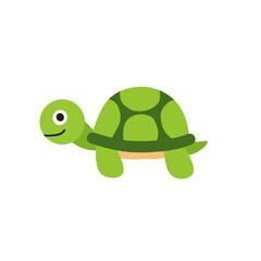 Happy cartoon turtle vector with a green shell and smiley face. Great for ocean themes, educational materials, pet-related designs, and kids’ illustrations