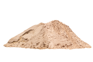 Pile of isolated sand. Pile of fine light yellow sand isolated on transparent background, PNG File