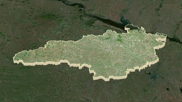 Kirovohrad region, Ukraine with Crimea, extruded. 