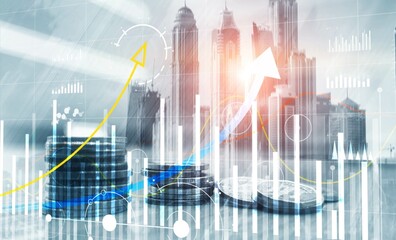 Trading and stock markets. Crypto trader investor background