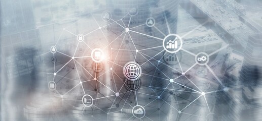 Global communication network concept. Digital transformation. Abstract background