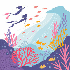 seamless pattern with fishes