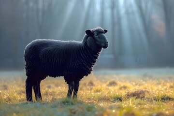 Black Sheep Portrait Representing Eid Al-Adha Festival