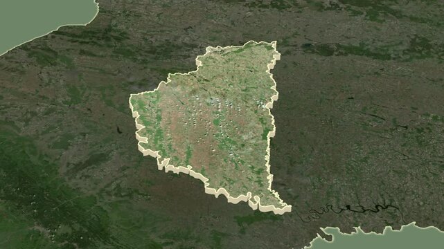 Ternopil region, Ukraine with Crimea, extruded. 