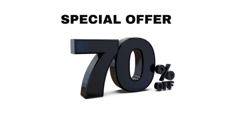 UP to 70 % off discount special offer with white background