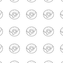 donut seamless pattern,minimalist donut icon set